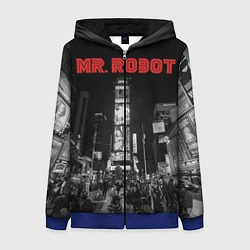 Толстовка на молнии женская Mr. Robot City, цвет: 3D-синий