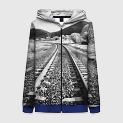 Толстовка на молнии женская Железная дорога, цвет: 3D-синий