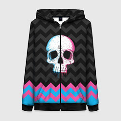 Женская толстовка на молнии Colored Skull