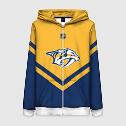 Толстовка на молнии женская NHL: Nashville Predators, цвет: 3D-белый