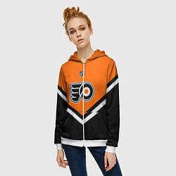 Толстовка на молнии женская NHL: Philadelphia Flyers, цвет: 3D-белый — фото 2