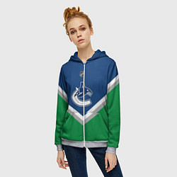 Толстовка на молнии женская NHL: Vancouver Canucks, цвет: 3D-меланж — фото 2