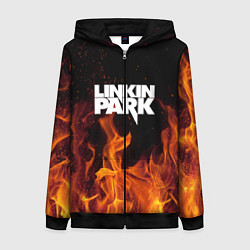 Толстовка на молнии женская Linkin Park: Hell Flame, цвет: 3D-черный