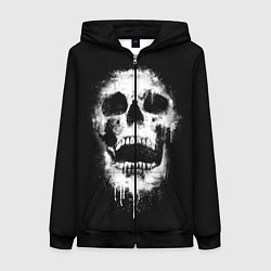 Толстовка на молнии женская Evil Skull, цвет: 3D-черный
