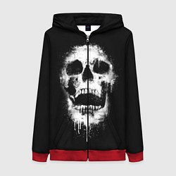 Толстовка на молнии женская Evil Skull, цвет: 3D-красный