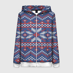 Женская толстовка на молнии Снежинки