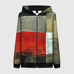 Толстовка на молнии женская Абстрактное искусство, цвет: 3D-черный