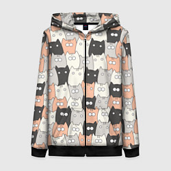 Женская толстовка на молнии Котики