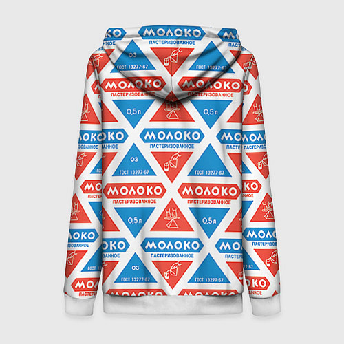 Женская толстовка на молнии Молоко пастеризованное / 3D-Белый – фото 2