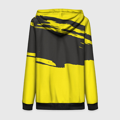 Женская толстовка на молнии Чёрно-жёлтый / 3D-Черный – фото 2