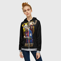 Толстовка на молнии женская Messi Star, цвет: 3D-меланж — фото 2