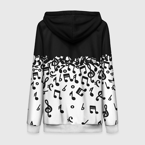 Женская толстовка на молнии Поглощение музыкой / 3D-Белый – фото 2