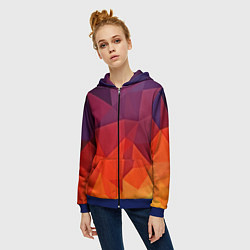 Толстовка на молнии женская Geometric, цвет: 3D-синий — фото 2