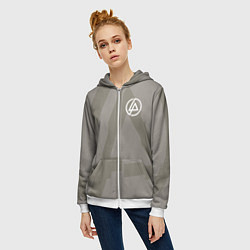 Толстовка на молнии женская Linkin Park: Grey style, цвет: 3D-белый — фото 2