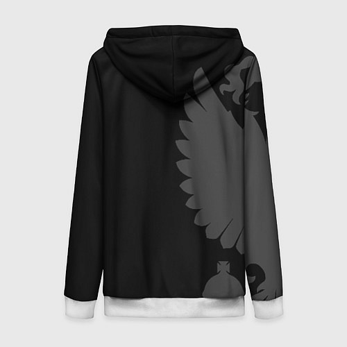 Женская толстовка на молнии Russia - Black collection / 3D-Белый – фото 2