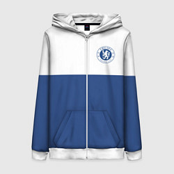 Толстовка на молнии женская Chelsea FC: Light Blue, цвет: 3D-белый