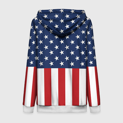 Женская толстовка на молнии Флаг США / 3D-Белый – фото 2