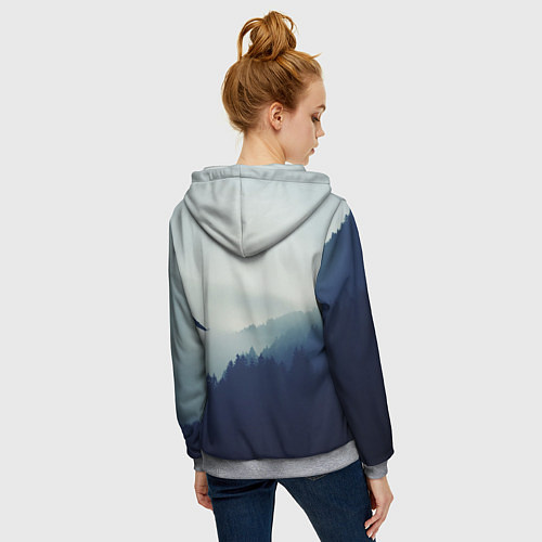 Женская толстовка на молнии Орел над Лесом / 3D-Меланж – фото 4