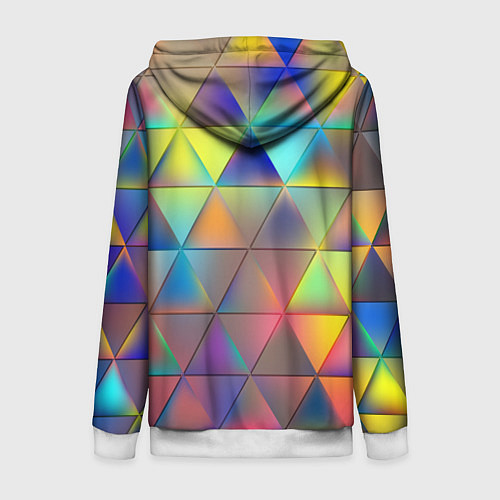 Женская толстовка на молнии Разноцветные треугольники / 3D-Белый – фото 2