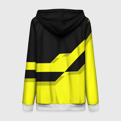 Женская толстовка на молнии BVB FC: Yellow style / 3D-Белый – фото 2