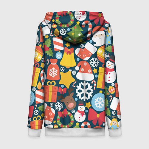 Женская толстовка на молнии Новогодний набор / 3D-Белый – фото 2