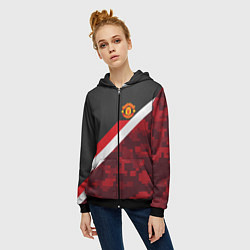 Толстовка на молнии женская Man UTD FC: Sport Camo, цвет: 3D-черный — фото 2