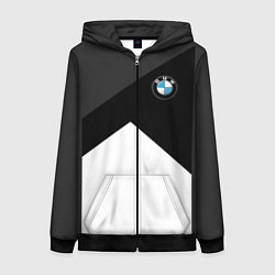 Толстовка на молнии женская BMW 2018 SportWear 3, цвет: 3D-черный