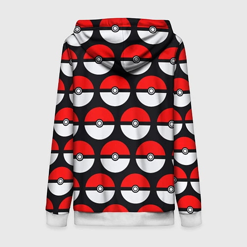 Женская толстовка на молнии Pokeball Pattern / 3D-Белый – фото 2