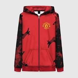 Толстовка на молнии женская FC Manchester United: Red Original, цвет: 3D-красный