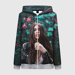 Толстовка на молнии женская Dua Lipa: Floral, цвет: 3D-меланж