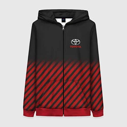 Толстовка на молнии женская Toyota: Red Lines, цвет: 3D-красный