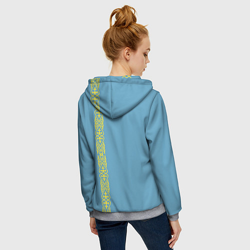 Женская толстовка на молнии I Love Kazakhstan / 3D-Меланж – фото 4