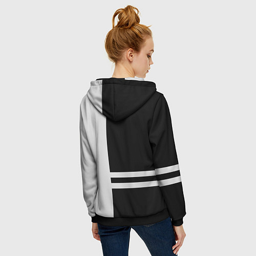 Женская толстовка на молнии Infiniti: B&W Lines / 3D-Черный – фото 4