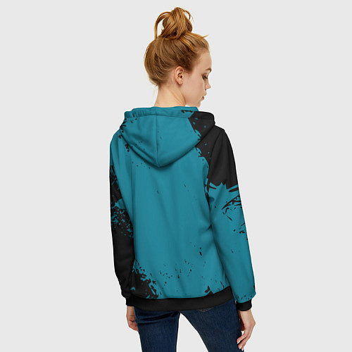 Женская толстовка на молнии Real madrid - grange style / 3D-Черный – фото 4