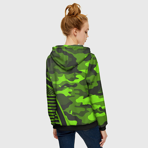 Женская толстовка на молнии CS:GO Light Green Camo / 3D-Черный – фото 4