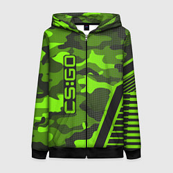 Женская толстовка на молнии CS:GO Light Green Camo