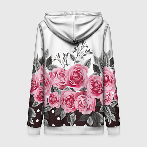 Женская толстовка на молнии Roses Trend / 3D-Белый – фото 2