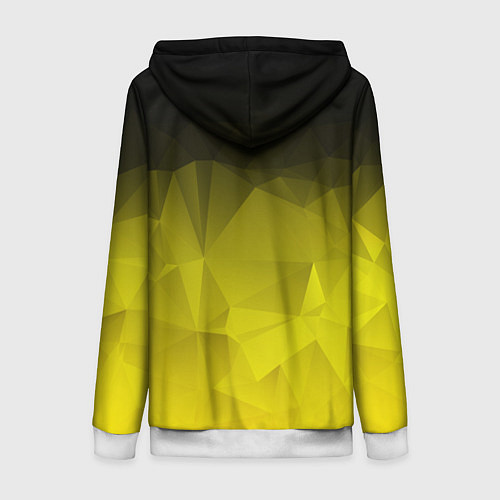 Женская толстовка на молнии Cyberpunk 2077: Yellow Poly / 3D-Белый – фото 2