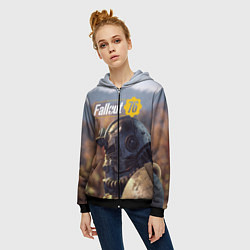 Толстовка на молнии женская Fallout 76, цвет: 3D-черный — фото 2
