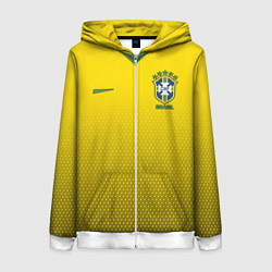 Толстовка на молнии женская Brazil Team: WC 2018, цвет: 3D-белый