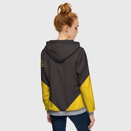 Женская толстовка на молнии Alpinism: Yellow Russia / 3D-Меланж – фото 4