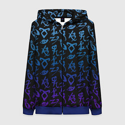 Толстовка на молнии женская Blue Runes, цвет: 3D-синий