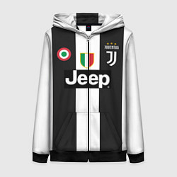 Толстовка на молнии женская FC Juventus 18-19, цвет: 3D-черный