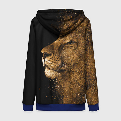 Женская толстовка на молнии Песчаный лев / 3D-Синий – фото 2