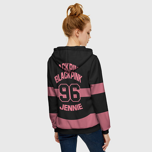 Женская толстовка на молнии Black Pink: Jennie 96 / 3D-Черный – фото 4