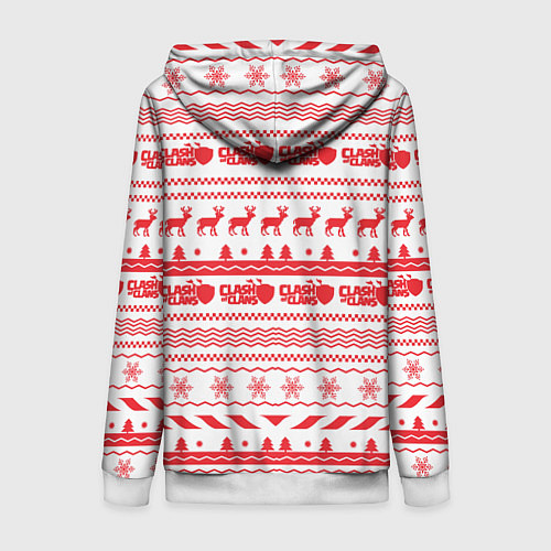 Женская толстовка на молнии Clash of Clans: NY Pattern / 3D-Белый – фото 2