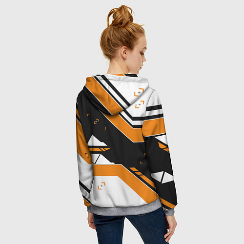 Женская толстовка на молнии CS:GO Asiimov Inverted / 3D-Меланж – фото 4