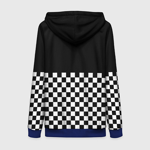 Женская толстовка на молнии ФРЕНДЗОНА: ЧБ / 3D-Синий – фото 2