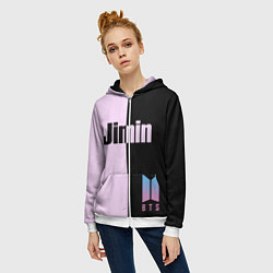 Толстовка на молнии женская BTS Jimin, цвет: 3D-белый — фото 2