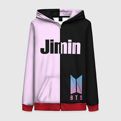 Толстовка на молнии женская BTS Jimin, цвет: 3D-красный